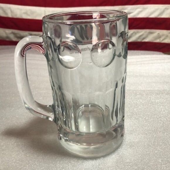 Vintage A&W Root Beer 6"  Thumbprint  Heavy Glass Mug - Picture 2 of 3